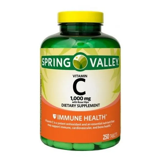 Vitamina C, 1000 Mg, Rosa Mosqueta Blanca Spring Valley, 250