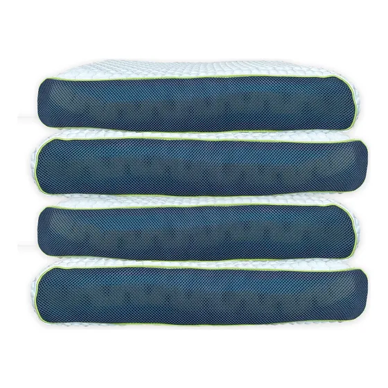 Paquete De 4 Almohadas Dreamor Memory Foam Gel Delgada Bambu