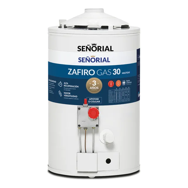 Termotanque Señorial 30 Litros Alta Recuperacion Línea A Gas Color Blanco