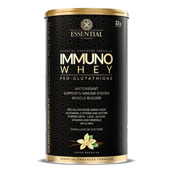 Immuno Whey Proglutathione 375g Essential Nutrition Sabor Baunilha