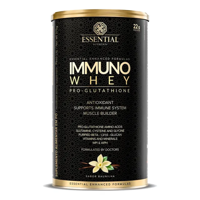 Immuno Whey Proglutathione 375g Essential Nutrition Sabor Baunilha