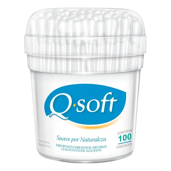Hisopos Flexibles Descartables Q-Soft Pote de 100 Unidades