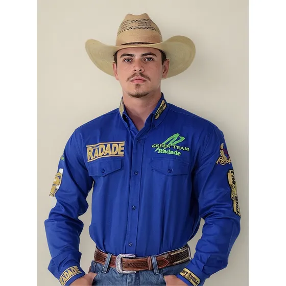 Camisa Country Radade Manga Longa Rodeio Cowboy Masculina
