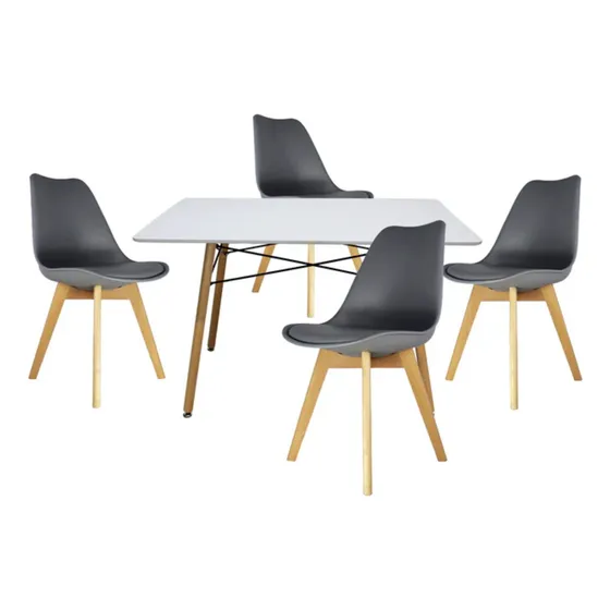 Set Comedor Mundo In Mesa Oslo Blanca 4 Sillas Frankfurt