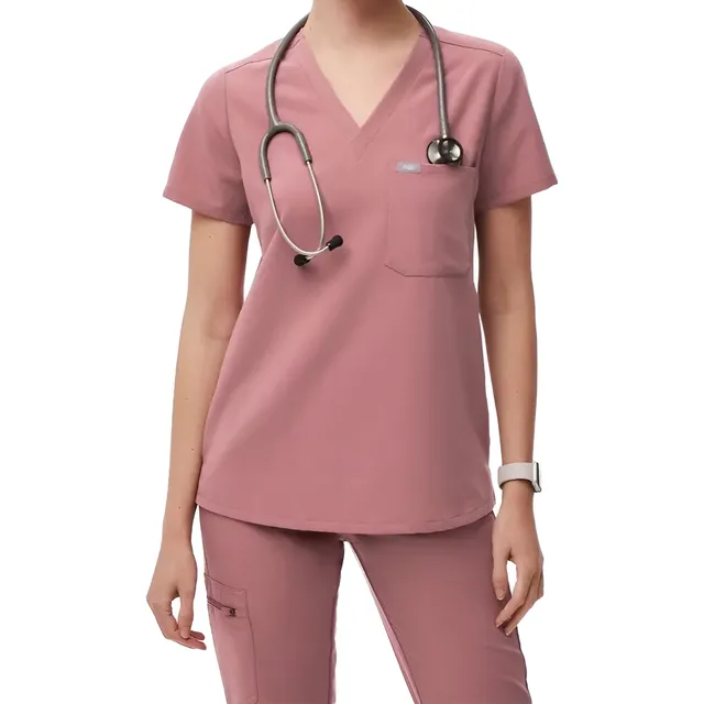Uniforme Médico Scrub + Jogger Rosa Malva Para Mujer Figs