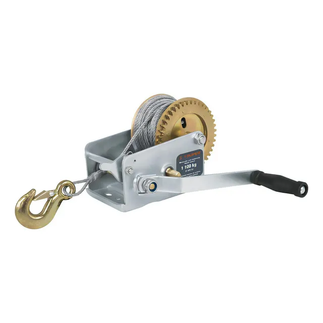 Malacate Con Manivela Winch Manual 1100 Kg, Con Cable