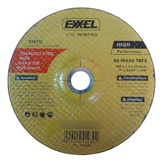 Disco C/ultra Fino 7 X 0.045  X 7/8  Exxel (concovo) X2 Unid