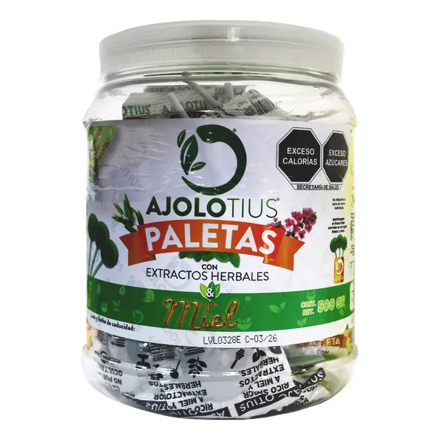 Paletas Ajolotius De Caramelo Macizo C/ 50 Piezas