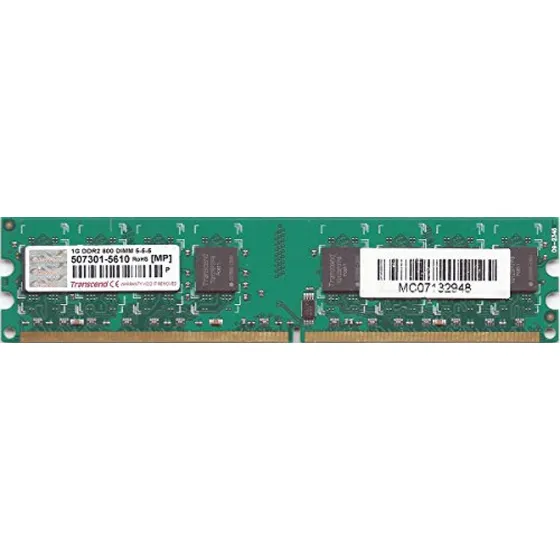Memoria Ram 1gb 1x1gb Ddr2 800 Mhz Dimm Transcend Jm800qlj-1