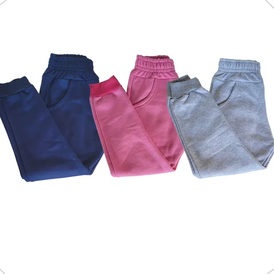 Kit 3 Calças Infantil Moletom Flanelado Masculino Feminino