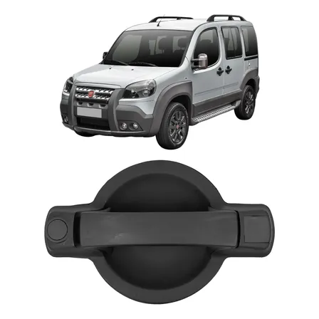 Maçaneta Externa Porta Lateral Doblo 2002 Em Diante Esquerda Preto Traseira