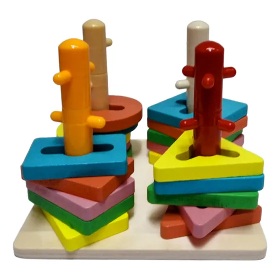 Juego Ingenio De Encastre En Madera  Para Niños Artesanal !!