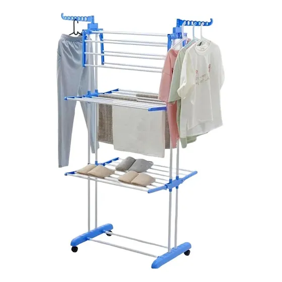 Tendedero Organizador Colgador Ropa Plegable 3 Niveles Xl Pr Blanco