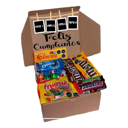 Caja Golosina Box A Domicilio Feliz Cumpleaños Personalizado
