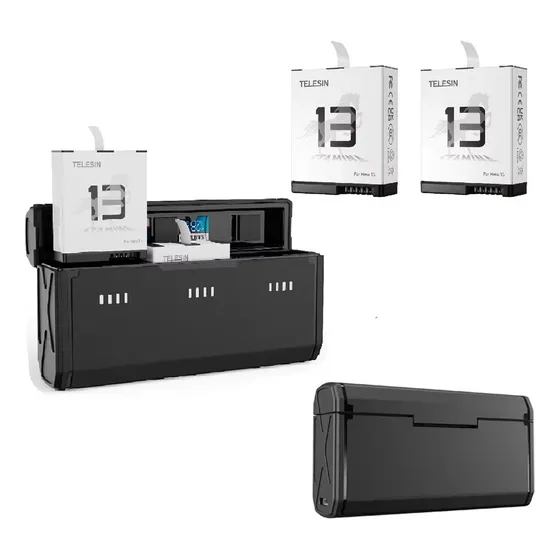 Cargador Triple + 2 Baterías Enduro Para Gopro Hero 13 Black