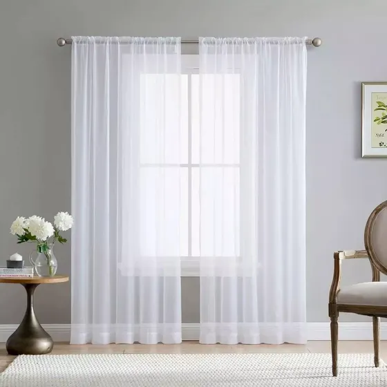 . Cortinas Translúcidas Para Balcon 132 X 214 Cm, 2 Paneles