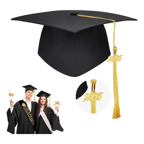 Birrete Sombrero De Graduación Con Borla Dorada Mujer Hombre