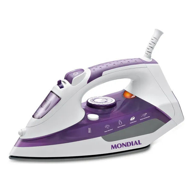 Ferro A Vapor Ceramic Express F-40 1200w Branco/Roxo Mondial 127V