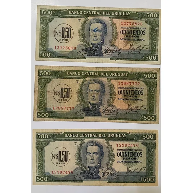 Billetes Uruguay 0,50 Nuevos Pesos, Bl302
