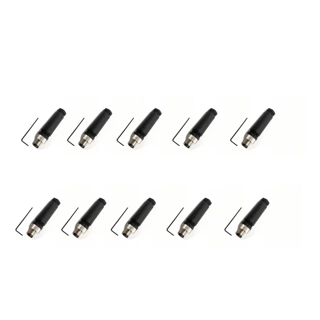 Paq 10 Conector Industrial Para Sensor M8 Macho 4 Pin Recto