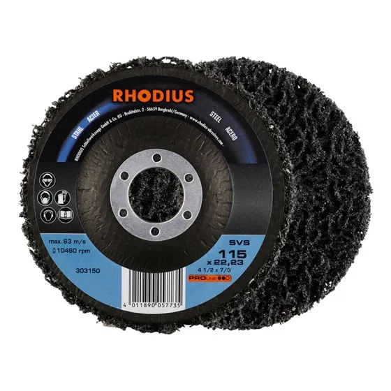 791087 Disco Limpiador Removedor 115mm 4,5pulgadas Rhodius Negro