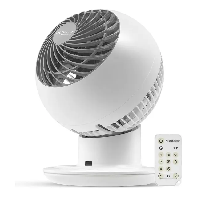 Ventilador De Globo Multidireccional 5 Velocidades Woozoo Cantidad de aspas 3 Estructura Blanco Aspas Negro Diámetro 21 cm Frecuencia 60Hz Material de las aspas Plástico