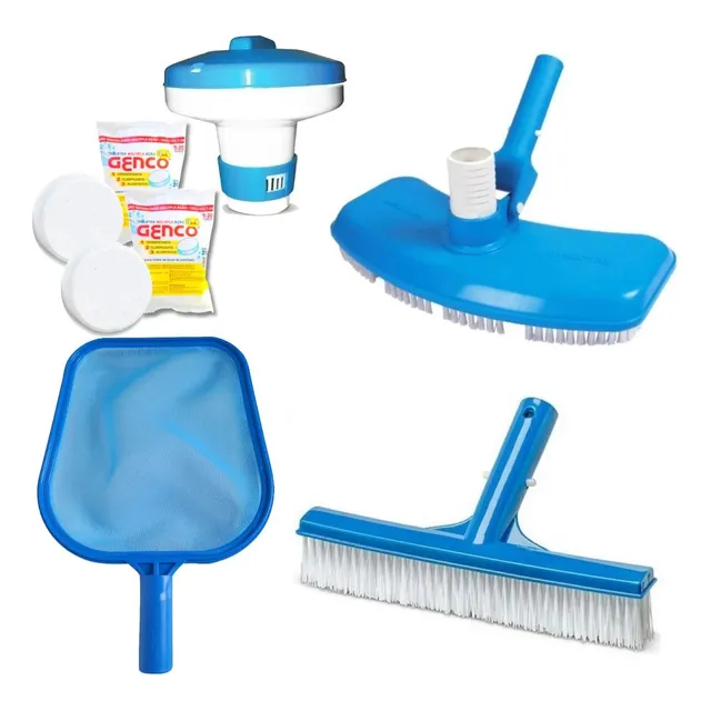 Limpeza Aspirador + Peneira + Flutuador + Escova E Pastilhas Limpeza Aspirador + Peneira + Flutuador + Escova E Pastilhas