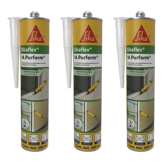 3 Pack Sellador Elástico Sikaflex-1a Purform Gris Cartucho 3