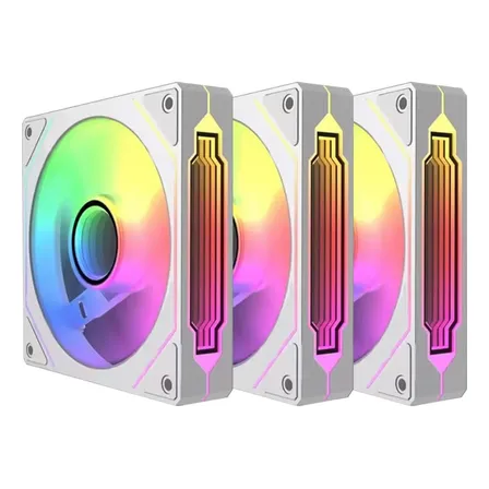 Kit 3 Ventoinhas Rgb Brancas 120mm Gabinete Pc Cooler Pás Brancas Reversas