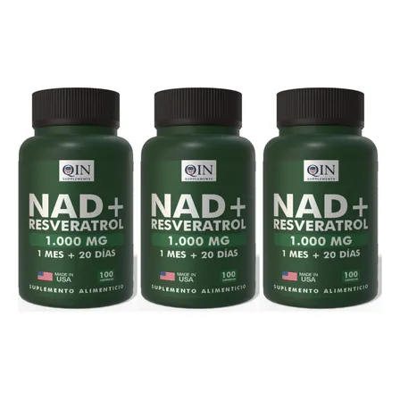 X3 Nad + Nicotinamide Resveratrol Premium 1000mg 300 Cáp Qin Pack 3