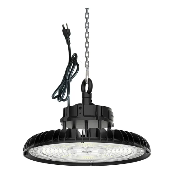 Lampara Led Industrial Tipo Ufo 200w Alta Potencia Colgante Estructura Clavija