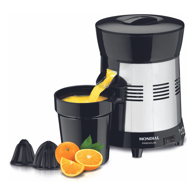 Extrator De Sucos E-10 Turbo Premium Com Potência De 250w Cor Preto E Inox Mondial 110v/22... Extrator De Sucos E-10 Turbo Premium Com Potência De 250w Cor Preto E Inox Mondial 110v/22...