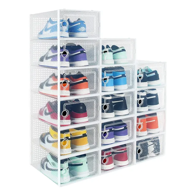 12 Cajas Organizadoras Grandes De Almacenamiento De Zapatos