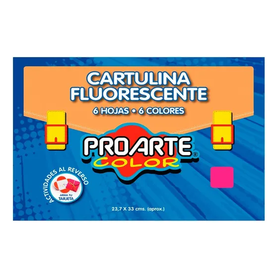 Block Cartulina Fluorescente Proarte 6 Colores