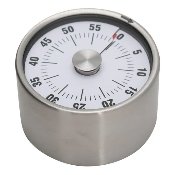 Temporizador Cronômetro Analógico 60min P/ Cozinha Inox