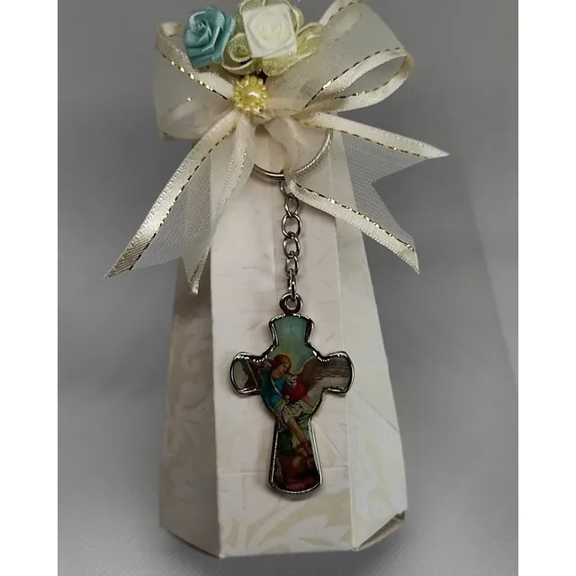 Recuerdo Bautizo, Comunión, Misa. Con Llavero Imagen Religio