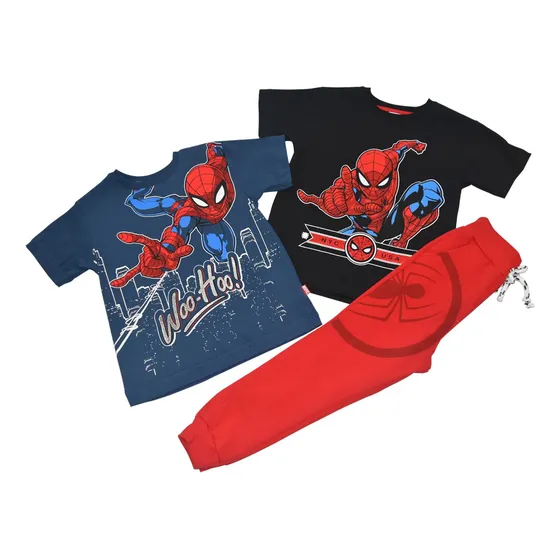 Conjunto Casual De Jogger Set 3 Piezas Spiderman Para Niños