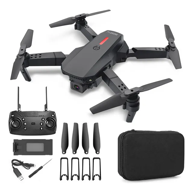 Mini Drone E88 4k Ultra Clear Con Cámara Dual Negra