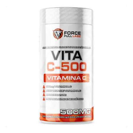 Vitamina C 1000 Mg Porção Vita C-500 Ácido Ascórbico 100% Pura 120 Cápsulas Force Full Labz Vitamina C 1000 Mg Porção Vita C-500 Ácido Ascórbico 100% Pura 120 Cápsulas Force Full Labz