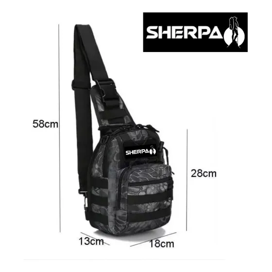 Bolso Bandolero Cruzado Táctico Importado 5 Litros Sherpa