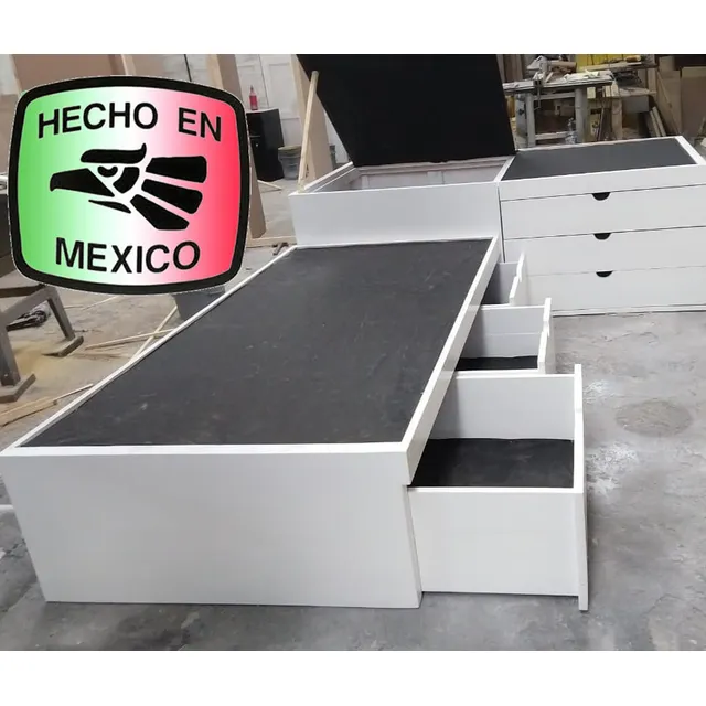 Cama Base Doble Individual Con Cajones Y Baul Venta Solo Mty