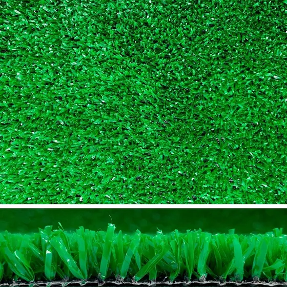Tapete De Grama Sintética 2x5 (10m²) - 12mm Cor Verde Desenho do tecido Fibrilado