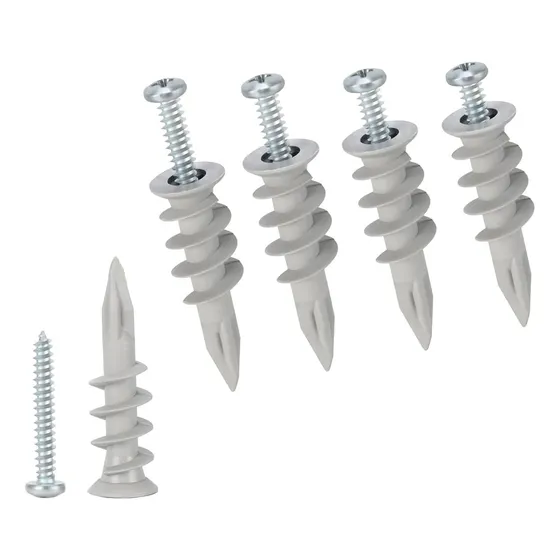 50pzs Anclaje Ramplug Plastico C/tornillo P/drywall 13x42mm