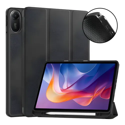 Capa Teclado Mouse + Caneta P/ Tablet Redmi Pad 2 11 Polegad Preto