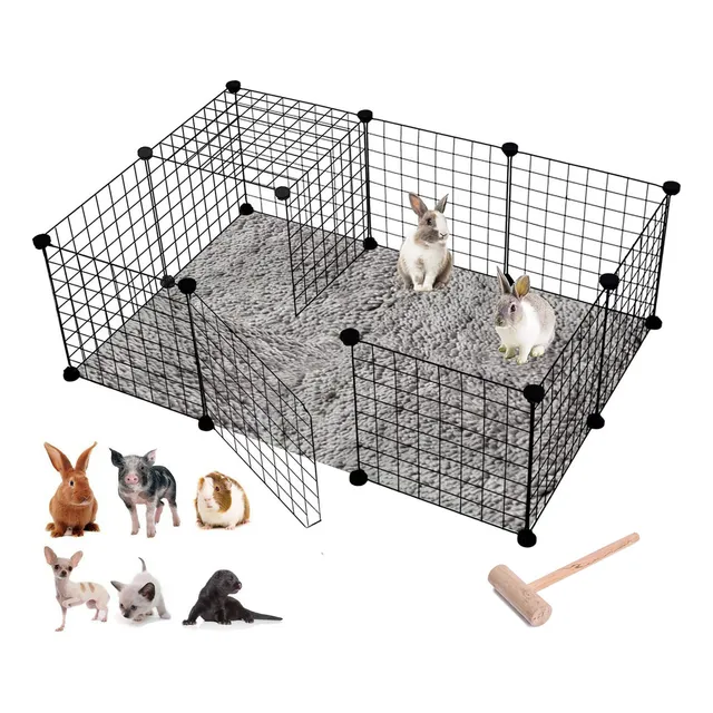 Corral Para Mascotas MLKT80851 Jaula Plegable Color Negro
