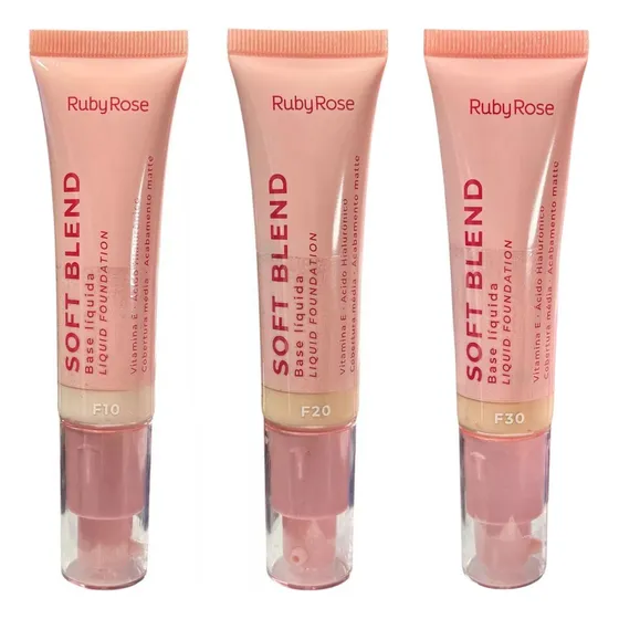 Base de maquiagem líquida Ruby Rose Soft Blend tom f30 - 25mL 25g