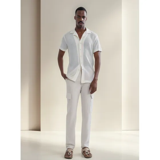 Pantalon De Hombre Marca Seven Beige En Algodón #45070982