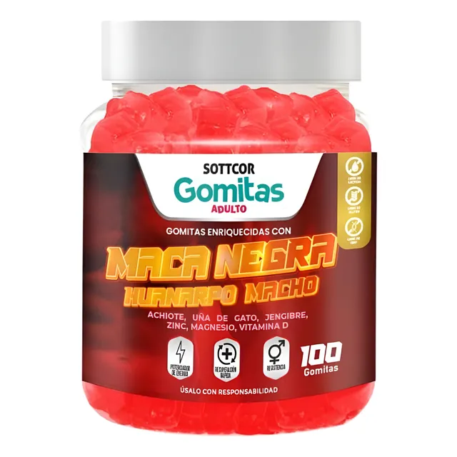 Maca Negra Huanarpo Macho Gomitas Sottcor 100 Gr