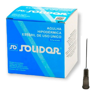 Agulha HiPodérmica 30x0,7 Caixa C/ 100 Uni. - Solidor Agulha HiPodérmica 30x0,7 Caixa C/ 100 Uni. - Solidor