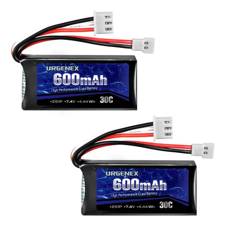Urgenex Fcx24 Batería Lipo De 7,4 V 600 Mah 30 C Con Enchuf